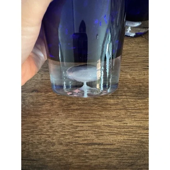 Highball Glass Stockholm Cobalt BlueBlock Vintage Barware Blue GlassSet Of 5